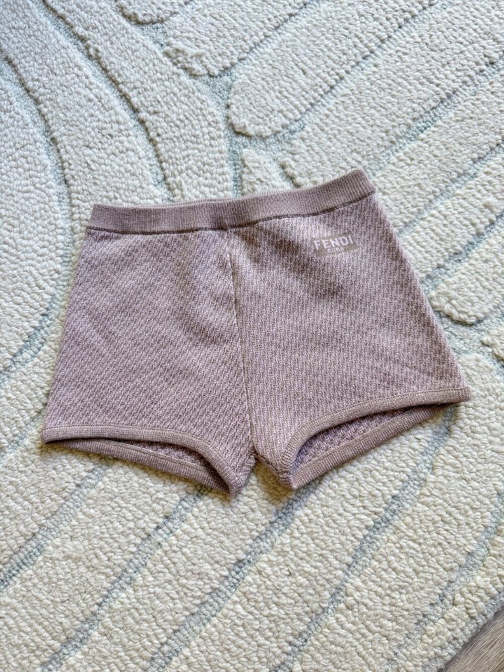 Fendi Roma Knit Shorts – Beige, Silk Wool Blend, Size US 2